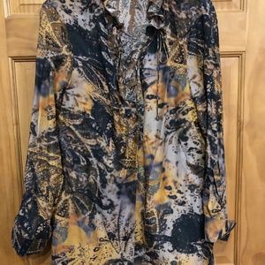 Elie Tahari cotton/silk blend tunic shirt